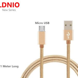 LDNIO 1 Meter Gold Micro USB Cable for Mobile Phones