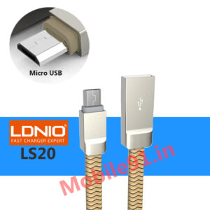 SNPD LDNIO LS20 Zinc Alloy Micro USB Cable (Gold Spring) for Mobile Phones