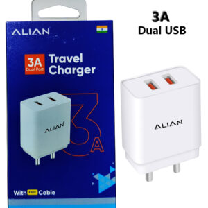 Dual USB Alian 3A Charger with Micro USB for Mobile & TAB
