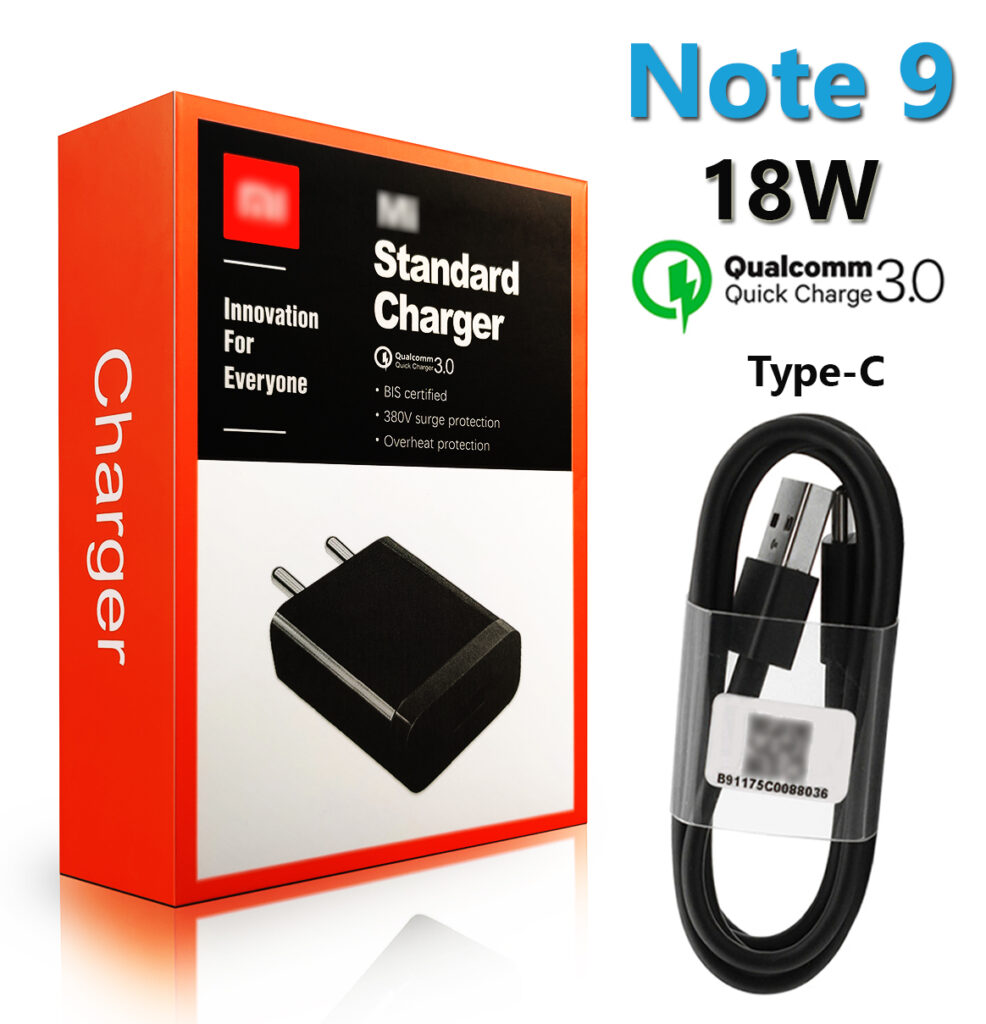 Buy Xiaomi Redmi Note 9 Charger (18W Fast Support) with Type-C Cable -  Mobile 